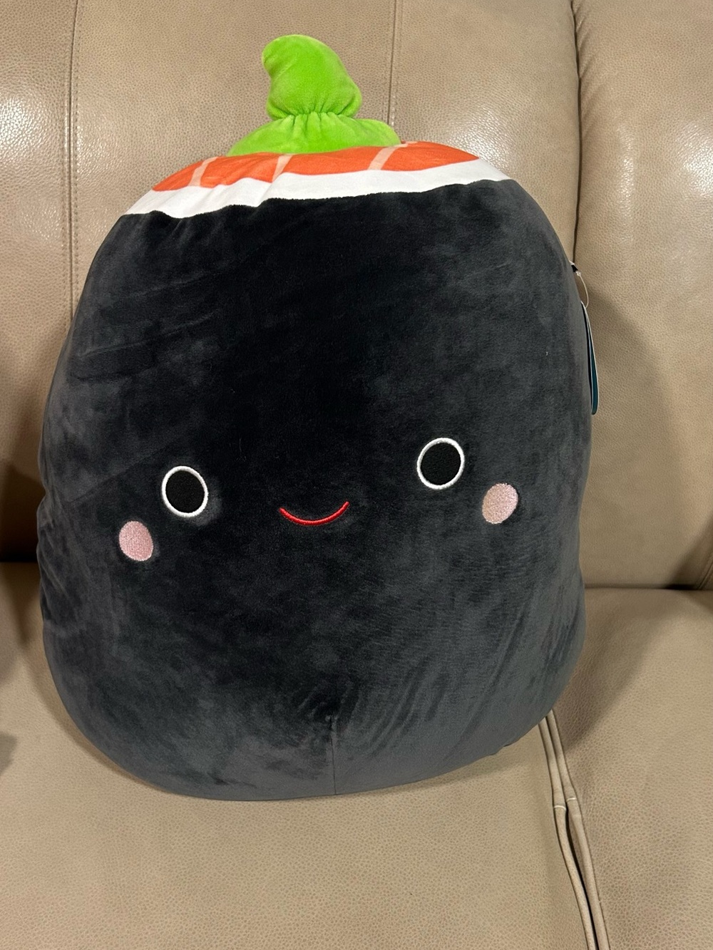 NWT Plush Black Sushi Roll Decorative Pillow Shozo - Cute Kawaii Accent